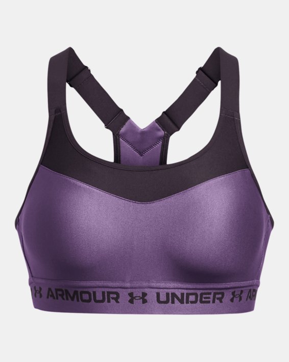 Women's Armour® High Crossback Sports Bra in Purple image number 9